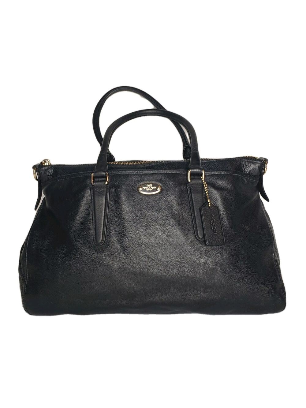Coach F35185 Morgan Satchet Shoulder Bag Black Pebbled Leather Missing Strap